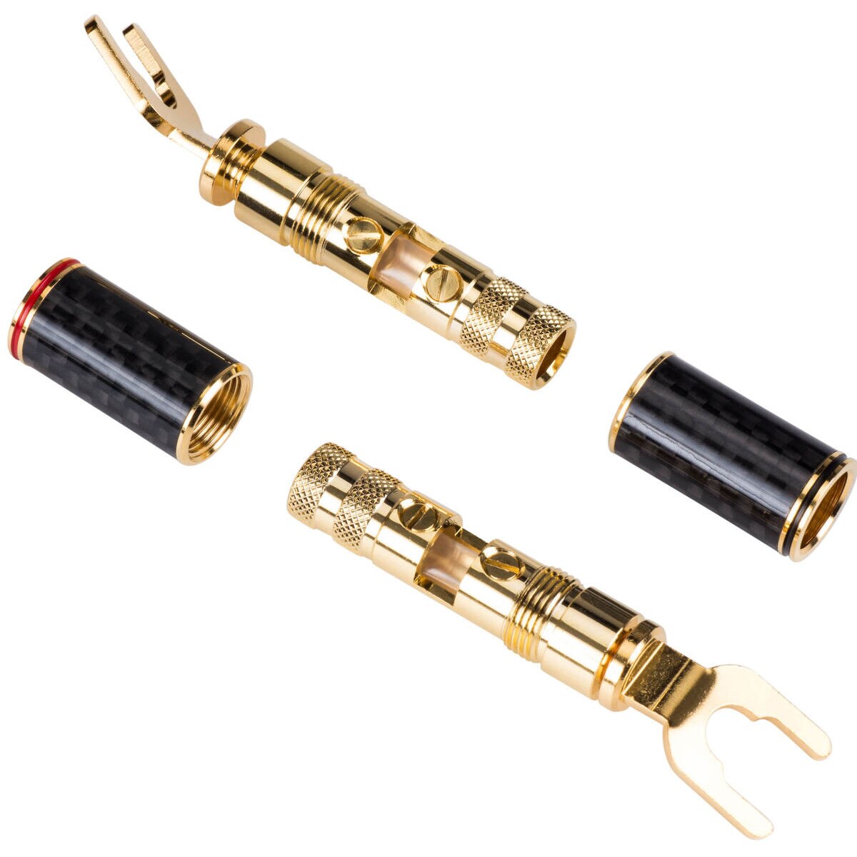 1/4" to 3/8" Spade Terminal with Dual Set Screws and Carbon Fiber and